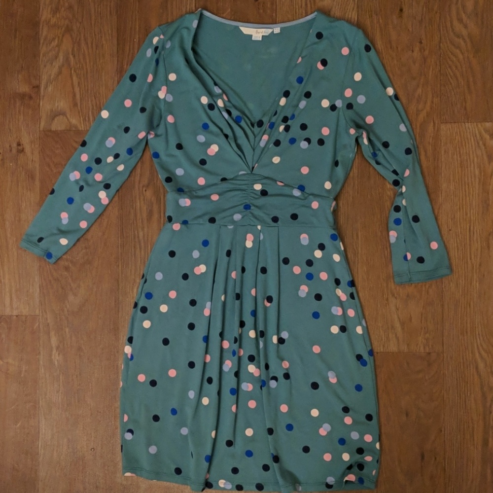Boden mossy green jersey tunic with dots